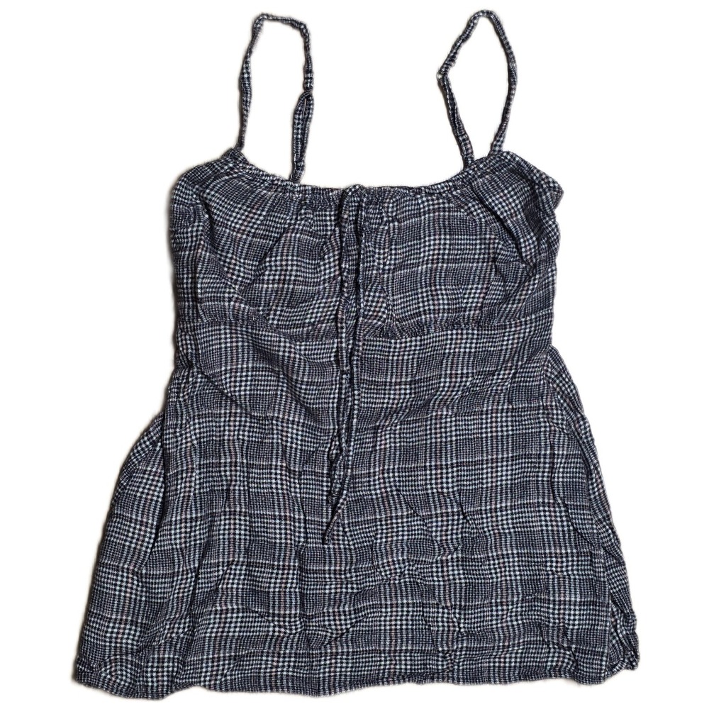 Hollister Women's Plaid Smocked‎ Cami Mini Dress Adjustable Straps Size S